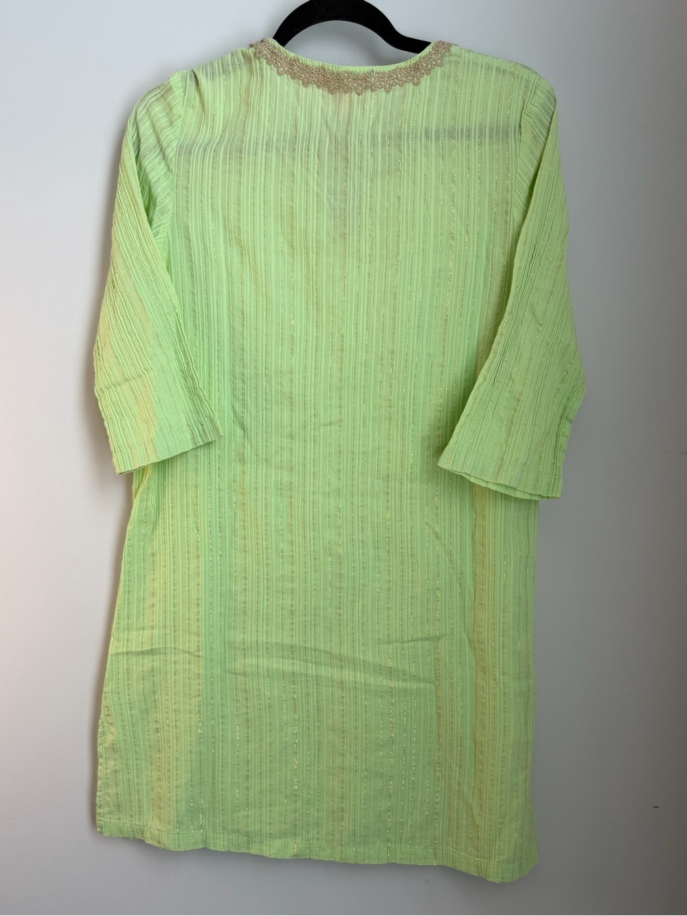 Lilly Pulitzer Lime Green Metallic Stripe Tunic Cover Up Dress Small - Picture 5 of 7